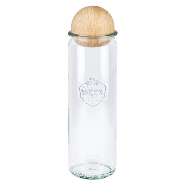 600ml cilinderglas WECK RR60 met houten bal