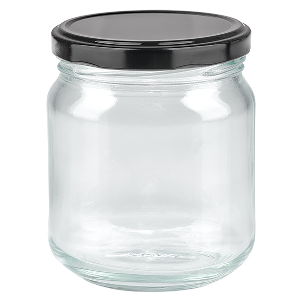 212 ml ronde pot met BasicSeal deksel zwart UNiTWIST