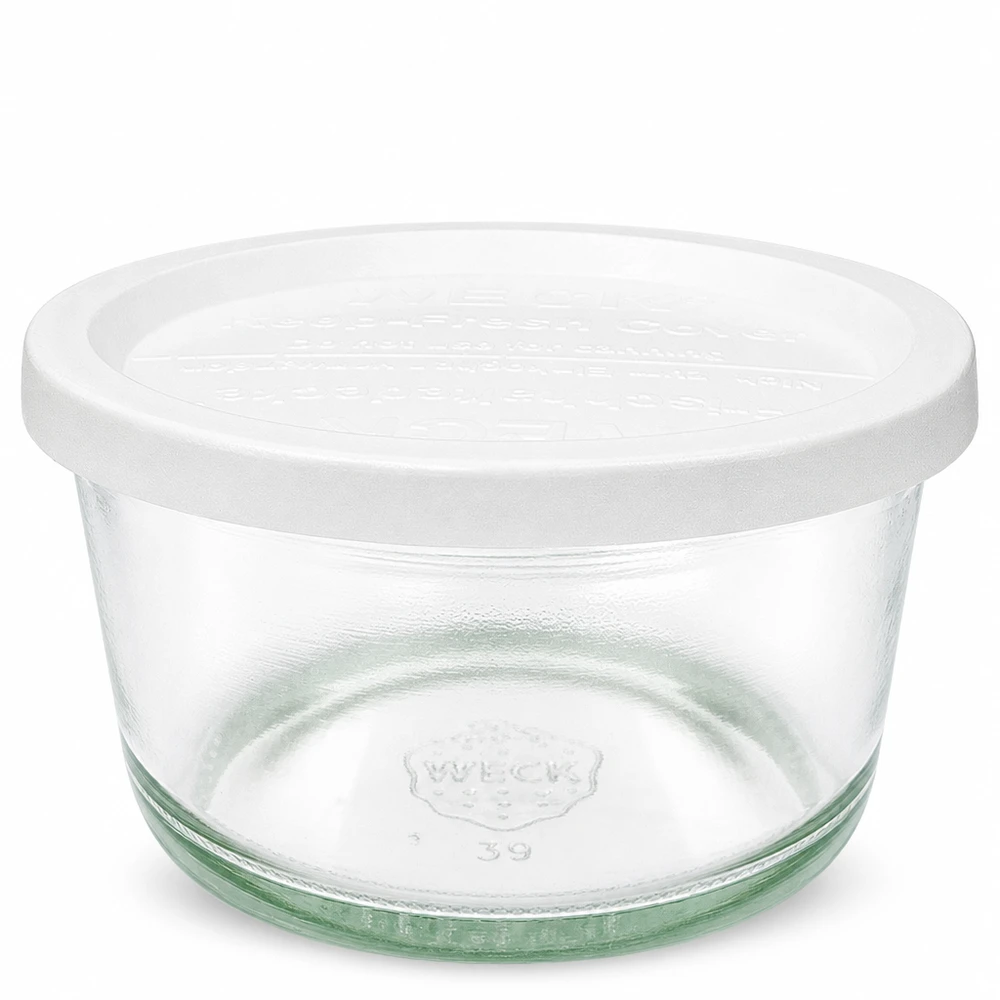 WECK inmaakpotje 165ml met wit inmaakdeksel RR80 inmaakpotje rond transparant voor inmaak