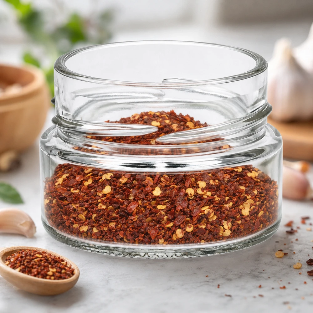 UNiTWIST Runda80 rond potje 80ml TO58deep gevuld met chilikruidenmix op keukenblad