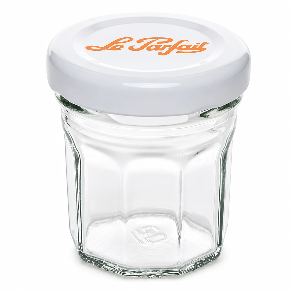 Le Parfait® Mini‑Jam 44 ml Ø48 mm pot 44 ml minipotje Le Parfait met wit schroefdeksel voor jam en marmelade