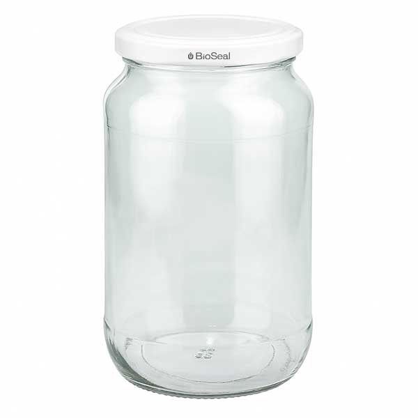 1062ml rond glas met BioSeal deksel wit UNiTWIST