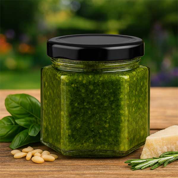 47ml hexaglas met BasicSeal deksel zwart UNiTWIST