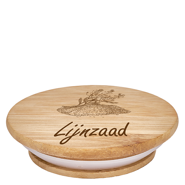 Houten deksel "Lijnzaad" voor WECK RR100