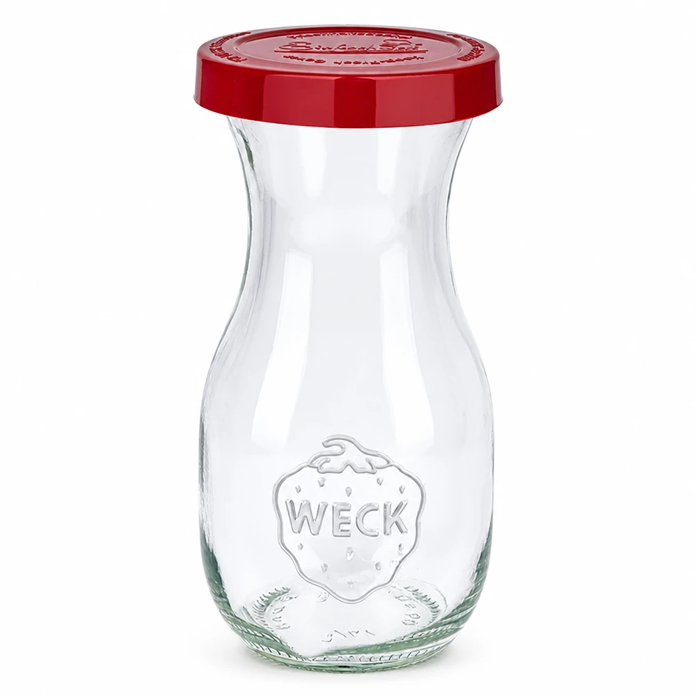 290ml WECK glazen sapfles met rood siliconen deksel voor verse sappen en drankjes