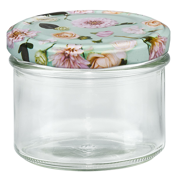 Glazen van 180 ml + BasicSeal-deksel met muntbloem UNiTWIST