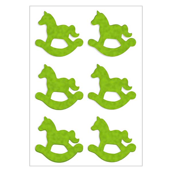 Vilten stickers "Hobbelpaard" (6 stickers)