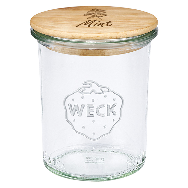 Houten dekselset "Mint" met WECK weckpot 160ml Houten dekselset "Mint" met WECK weckpot 160ml