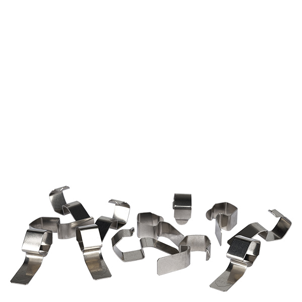Weck Clips (verpakking(en) van 12) WECK inmaakclips van roestvrij staal per stuk verdeeld 12 veerclips voor inmaakpotten Originele accessoires