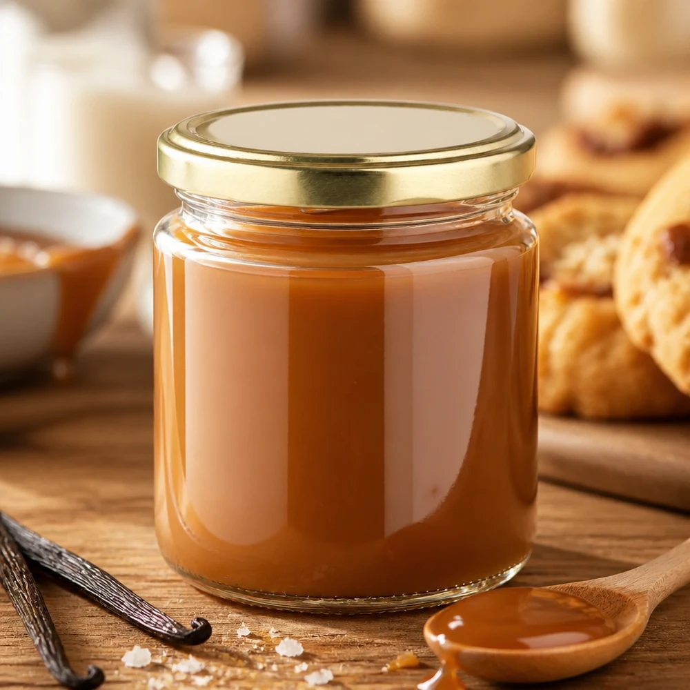Rond glas van 275 ml + BasicSeal-deksel goud UNiTWIST Compact rond glazen potje UNiTWIST van 275 ml met gouden deksel voor smeersels zoals dulce de leche