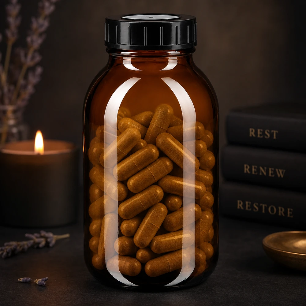 Fles met wijde hals 500 ml bruin glas met schroefdeksel Brede hals fles 500ml amber glas met zwarte deksel perfect voor capsules en tabletten
