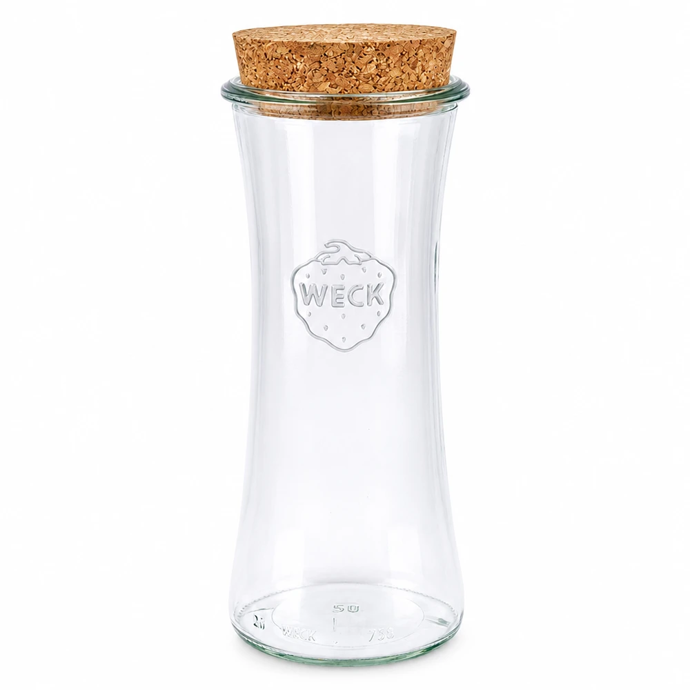 700ml delicatessenglas WECK RR80 met kurk WECK delicatessenpot 700ml RR80 met natuurkurk deksel inmaakpot voorraadpot transparant
