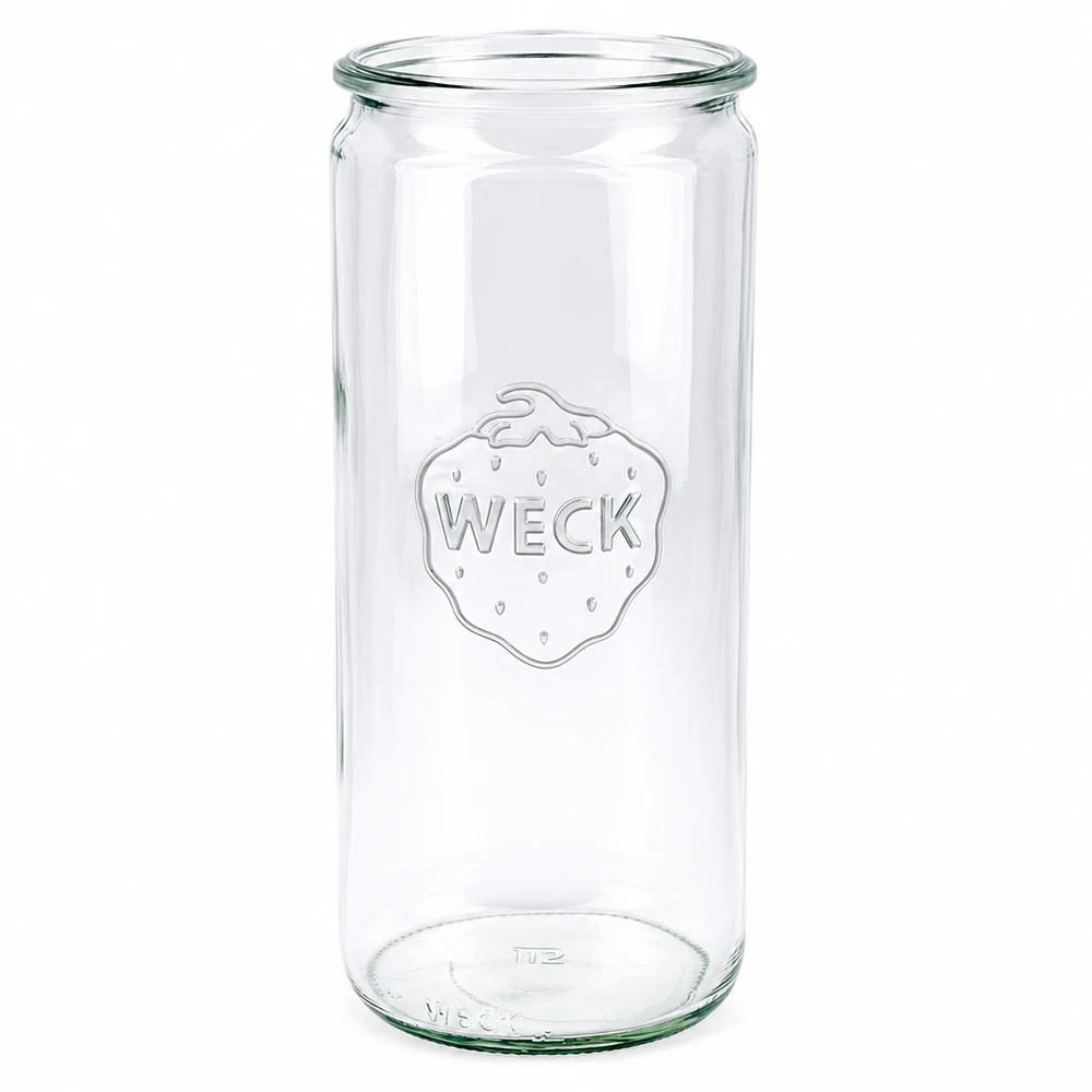 WECK cilinderpot 1040ml RR80 inmaakpot transparant met WECK logo voor conserveren en bewaren