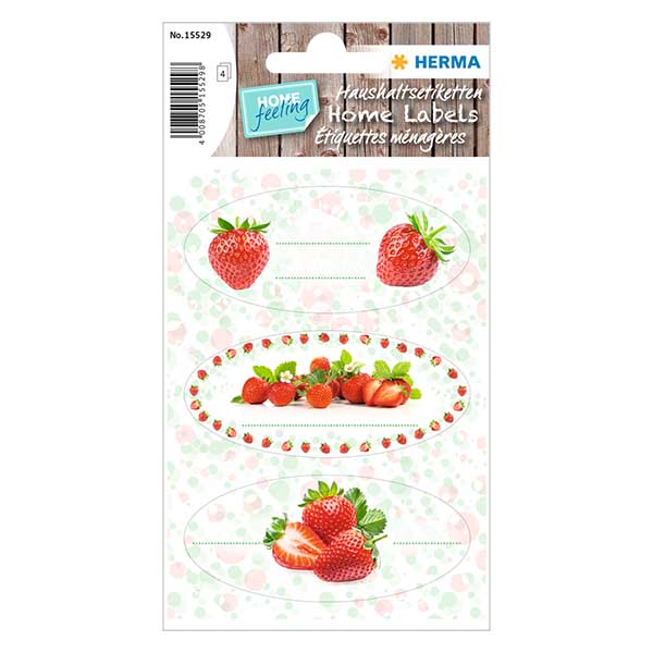 Keuken etiketten "Aardbei" (12 stickers) Keuken etiketten "Aardbei" (12 stickers)