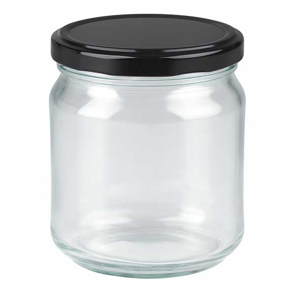 212 ml ronde pot met BasicSeal deksel zwart UNiTWIST