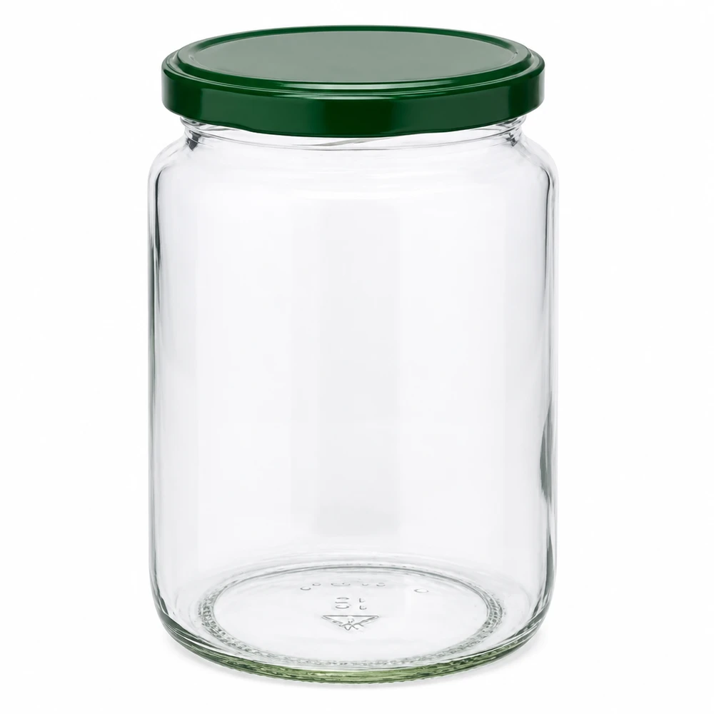 795ml rond glas met BasicSeal deksel groen UNiTWIST 795ml ronde pot met groen BasicSeal deksel UNiTWIST - lege inmaakpot van helder glas voor conservering