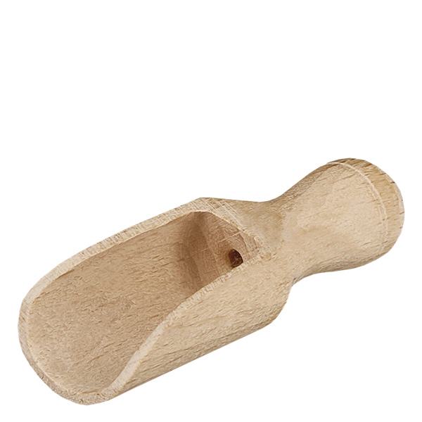 Houten schep maat XS halfronde vorm - 52mm lang Houten schepje XS halfrond 5,2 cm lang van natuurlijk hout voor specerijen en kruiden
