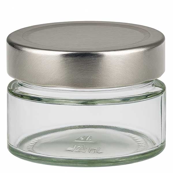 130ml rond glas met BasicSeal deksel zilver UNiTWIST