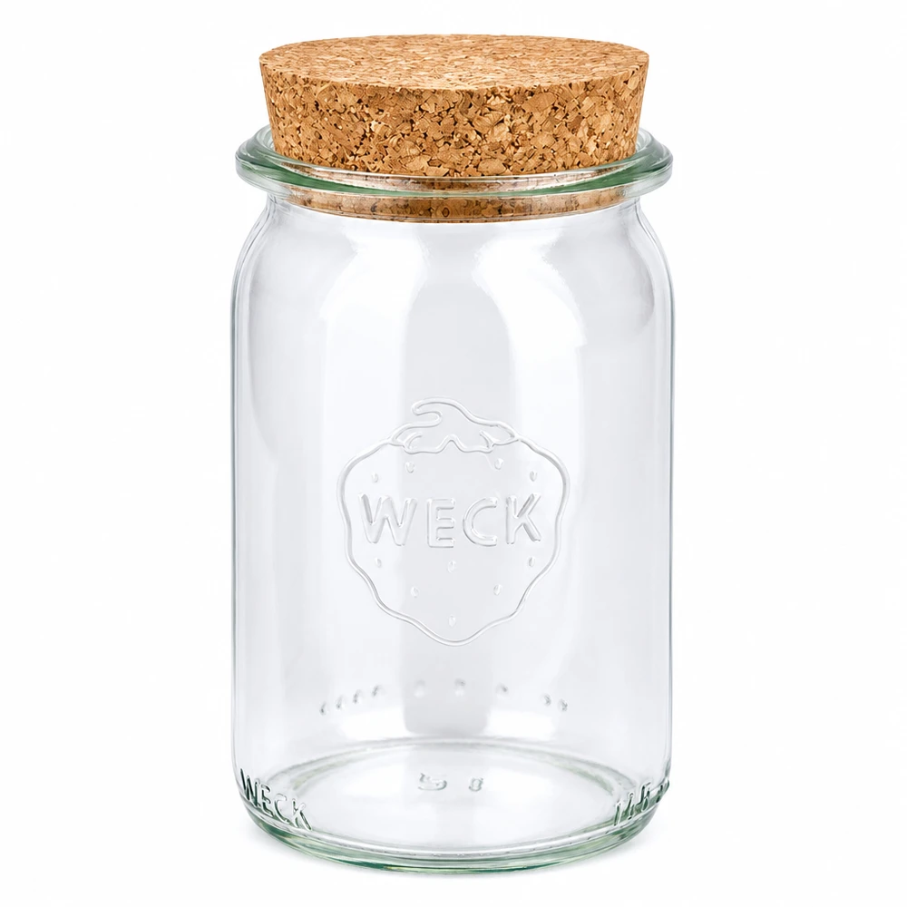 145ml cilinderglas WECK RR40 met kurk WECK cilinderpot 145ml RR40 met natuurlijk kurkdeksel voorraadpot transparante inmaakpot