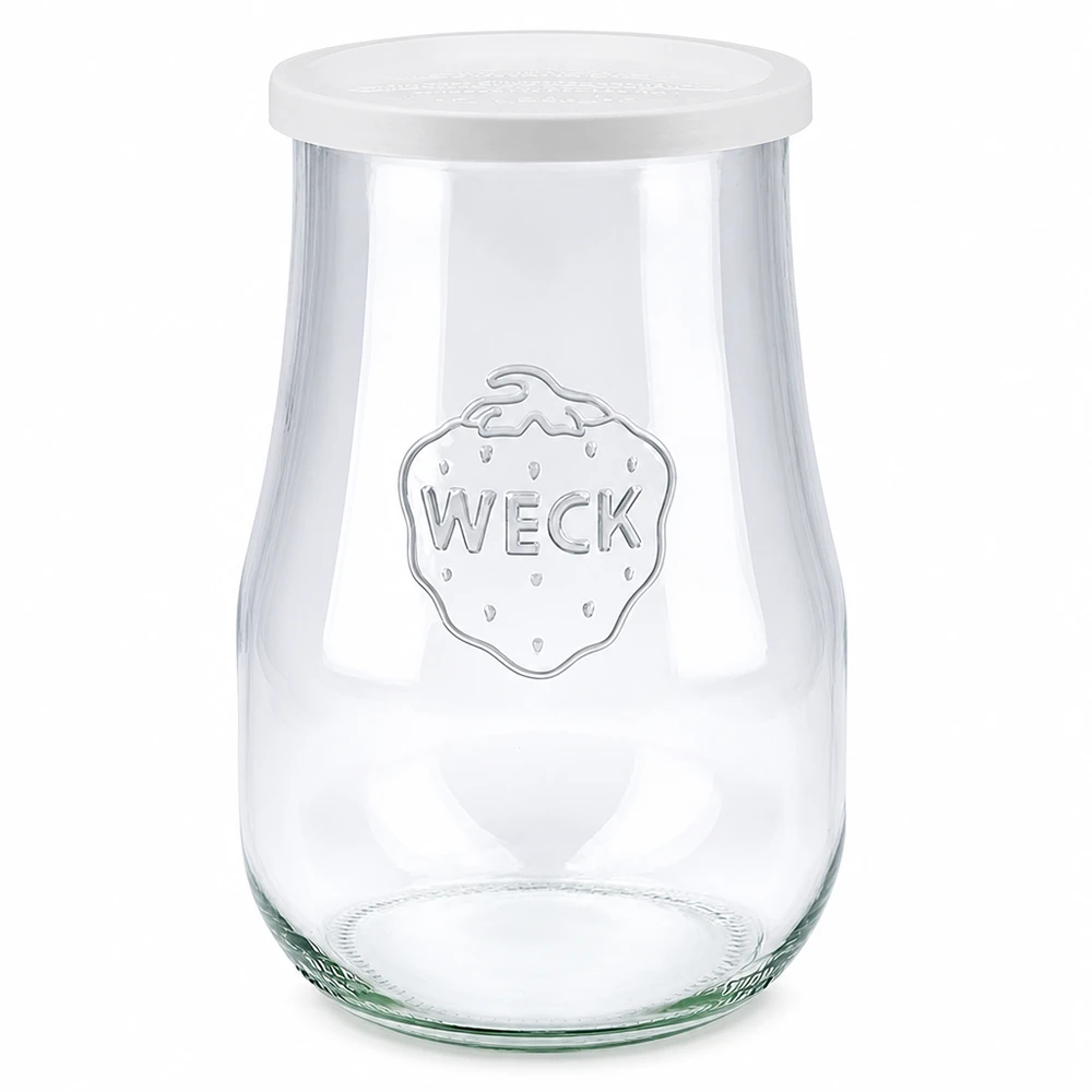 WECK tulpenpot 1750ml met wit vershouddeksel RR100 Inmaakpot van helder glas om te bewaren