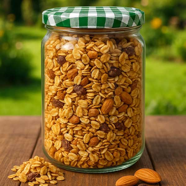 795ml rond glas met BasicSeal deksel groen/wit UNiTWIST