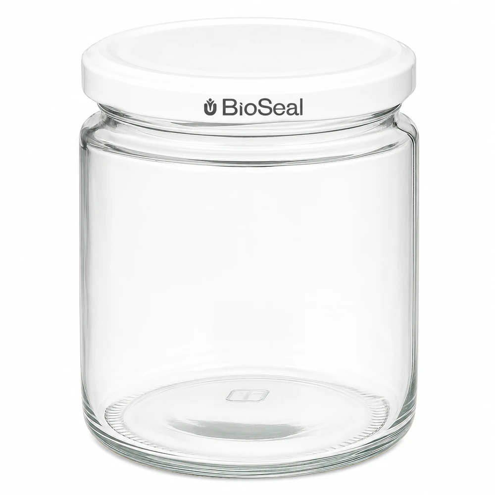 Honingpot 350 g met witte BioSeal UNiTWIST-deksel 250ml honingpot met wit BioSeal UNiTWIST deksel lege transparante glazen pot voor honingjam