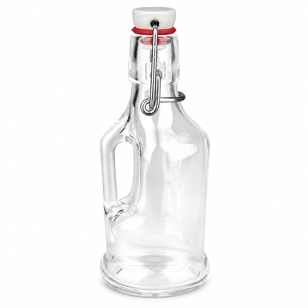 200 ml glazen fles Bertha en PVC-sluiting UNiTWIST® 200 ml glazen fles Bertha met PVC draaidop UNiTWIST, helder glas, handvat, witte keramische stop