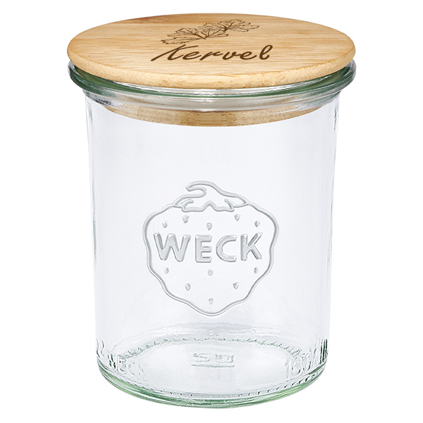 Houten dekselset "Kervel" met WECK weckpot 160ml Houten dekselset "Kervel" met WECK weckpot 160ml