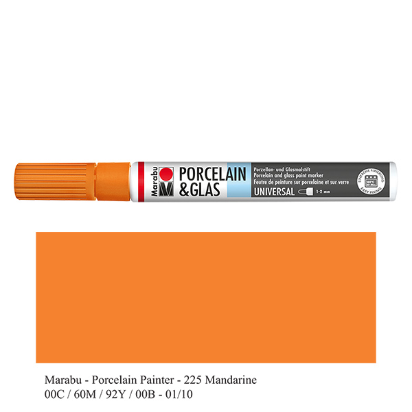 Krijt mandarijn 1-2mm voor glas/porselein (225) Krijt mandarijn 1-2mm voor glas/porselein (225)