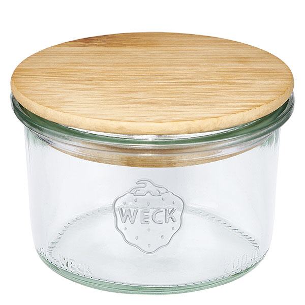 200ml stortglas WECK RR80 met hout deksel