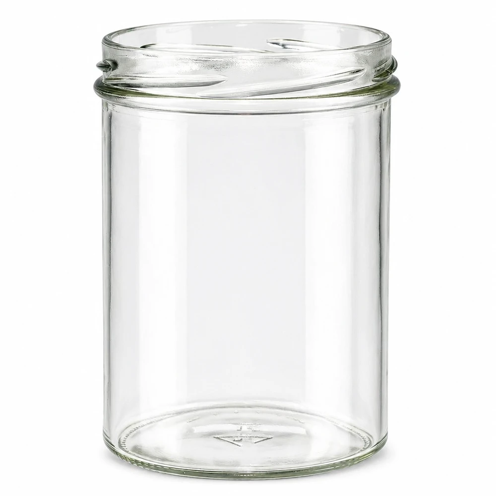 Lege UNiTWIST Sturz435 inmaakpot 435ml met TO82 schroefdraad transparante pot zonder deksel voor jam