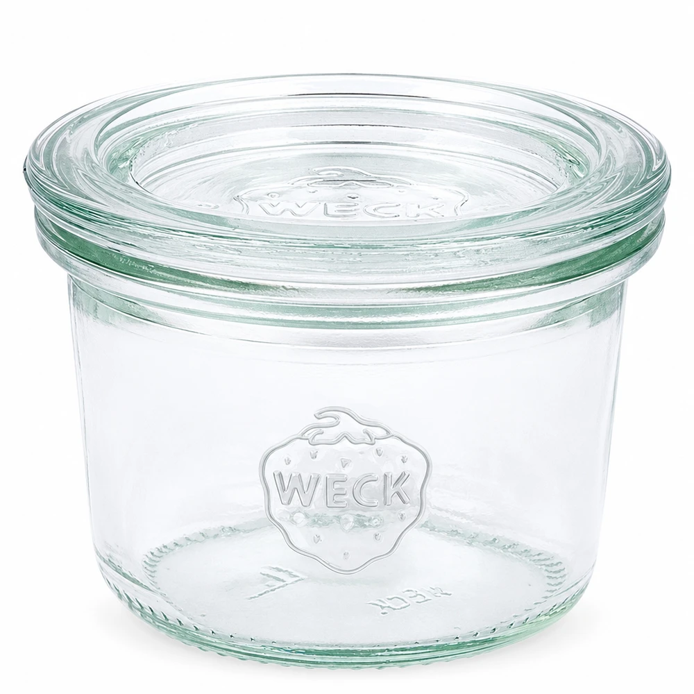 WECK RR60-pot van 80 ml met glazen deksel 80ml WECK RR60 bekers met transparant glazen deksel voor het bewaren van voedsel
