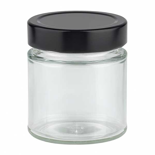 154ml rond glas met BasicSeal deksel zwart deep UNiTWIST