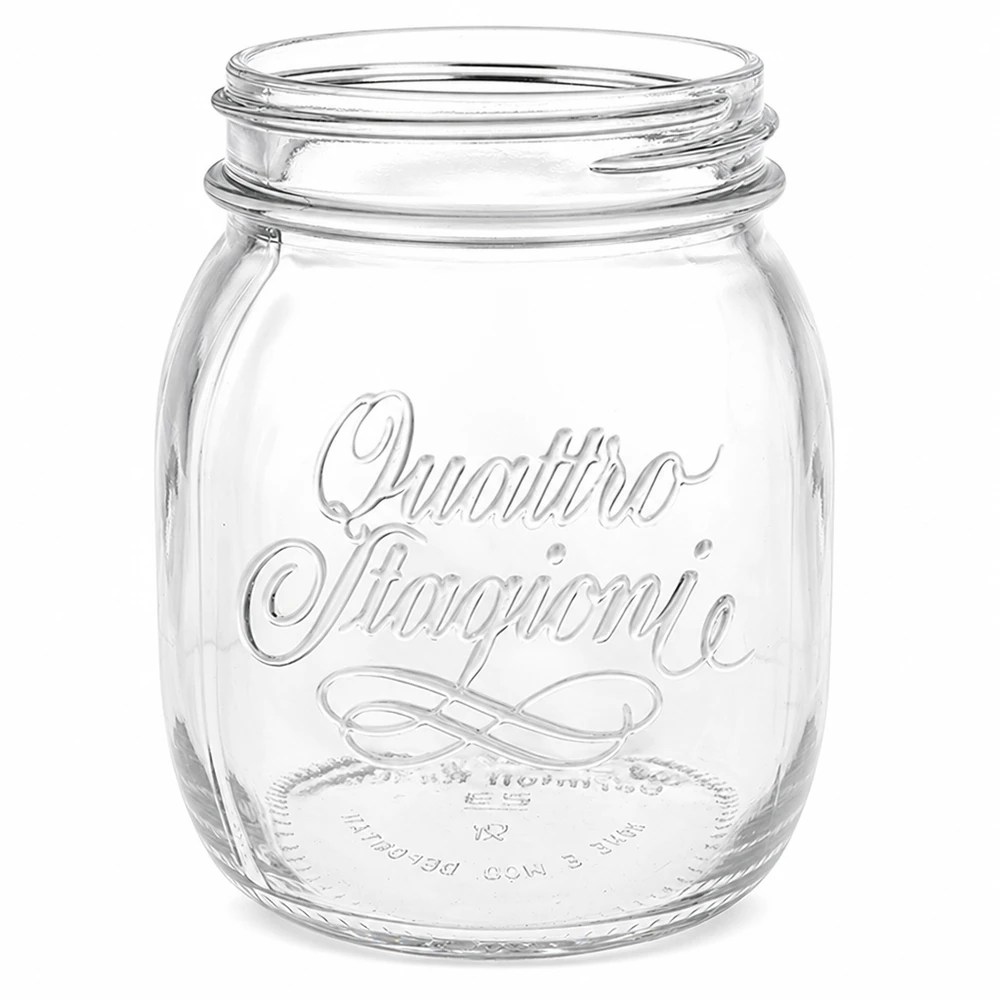 700ml Quattro Stagioni huishoudpot met schroefdraad, transparante inmaakpot voor inmaken en bewaren