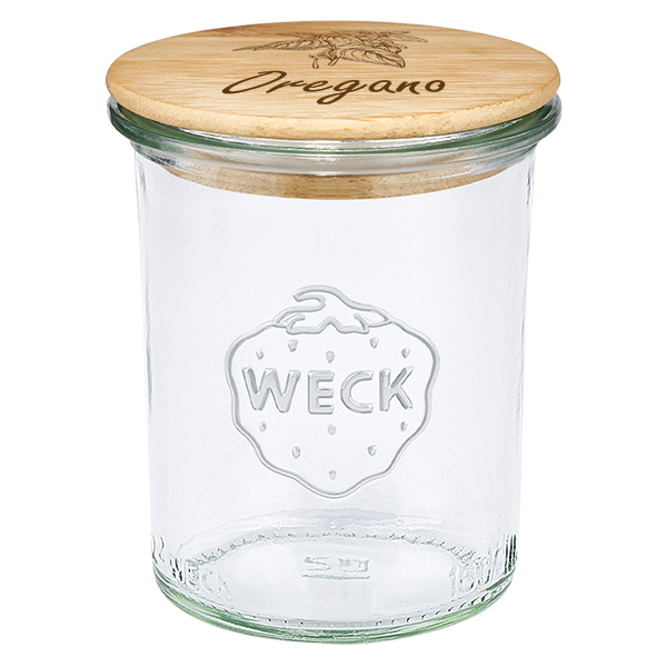 Houten dekselset "Oregano" met WECK weckpot 160ml Houten dekselset "Oregano" met WECK weckpot 160ml