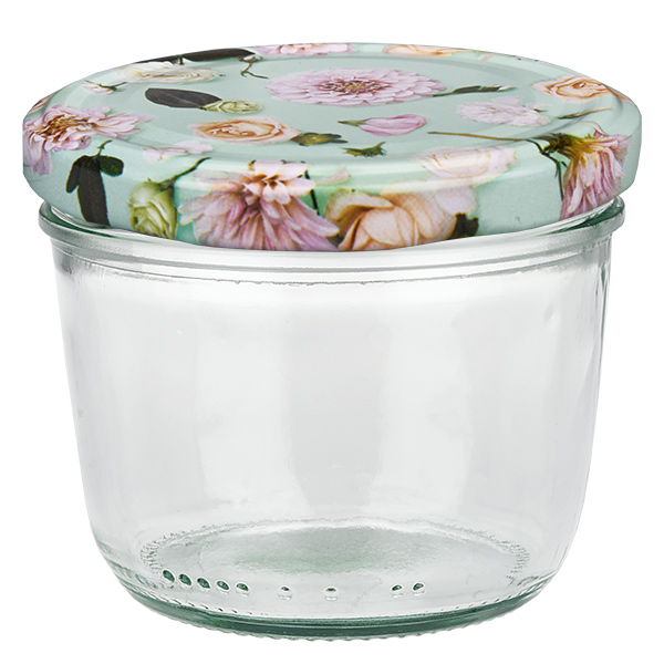 Glazen van 230 ml + BasicSeal-deksel met muntbloem UNiTWIST