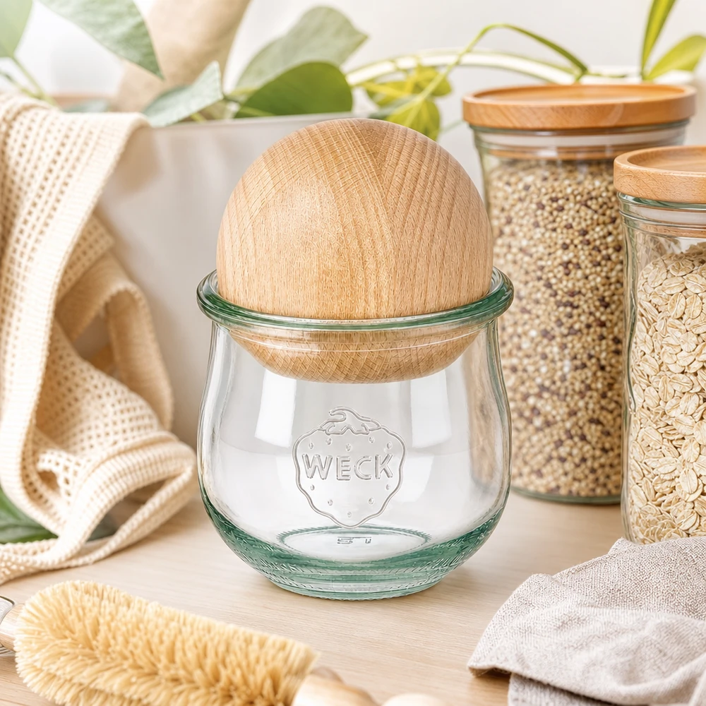 370ml tulpenglas WECK RR80 met houten bal