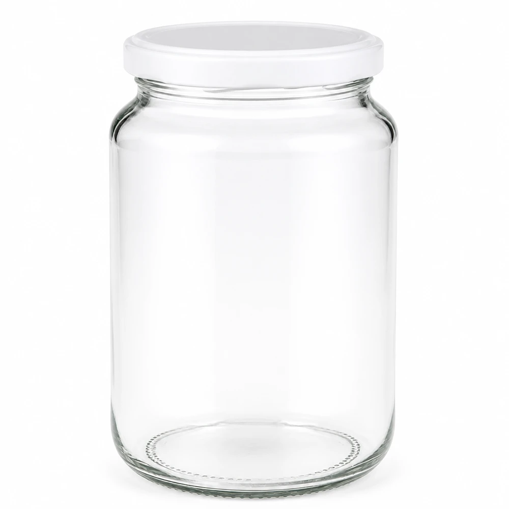 382ml rond glas met BasicSeal deksel wit UNiTWIST 382ml ronde pot met wit BasicSeal deksel UNiTWIST inmaakpot transparante voorraadpot inmaakpot