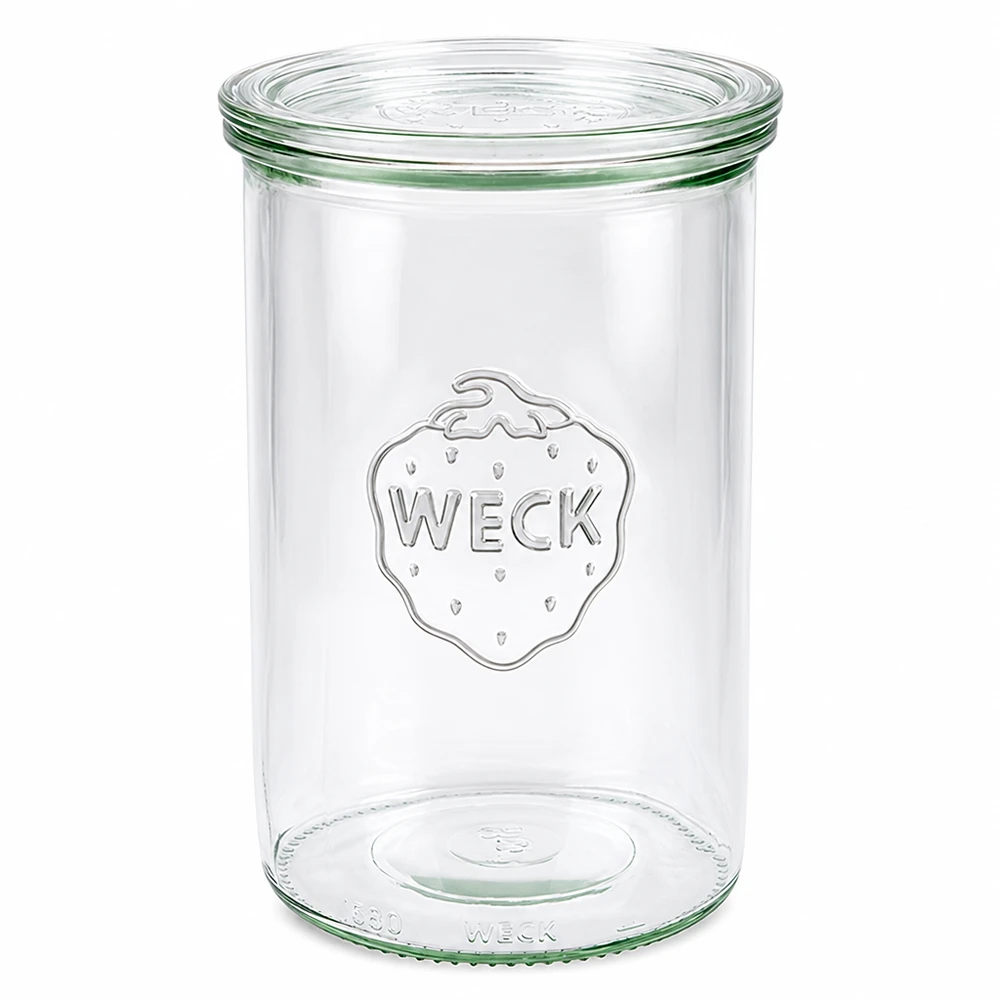 1000ml stortglas met glazen deksel WECK RR100 WECK 1000ml metselpot met glazen deksel RR100 Transparante lege metselpot voor opslag en conservering