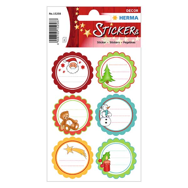 Stickers "Kerstwensen" (12 met glitter) Stickers "Kerstwensen" (12 met glitter)