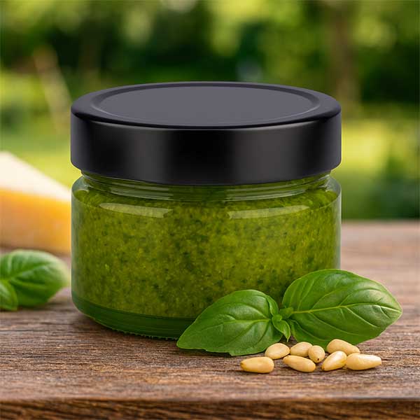 80ml rond glas met BasicSeal deksel zwart deep UNiTWIST