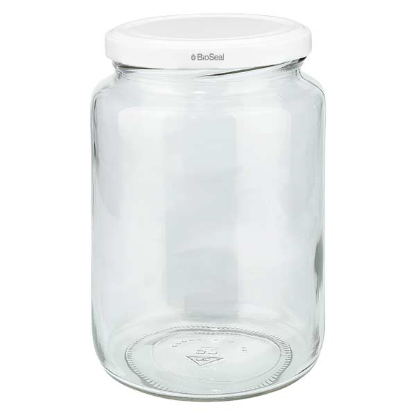 795ml rond glas met BioSeal deksel wit UNiTWIST