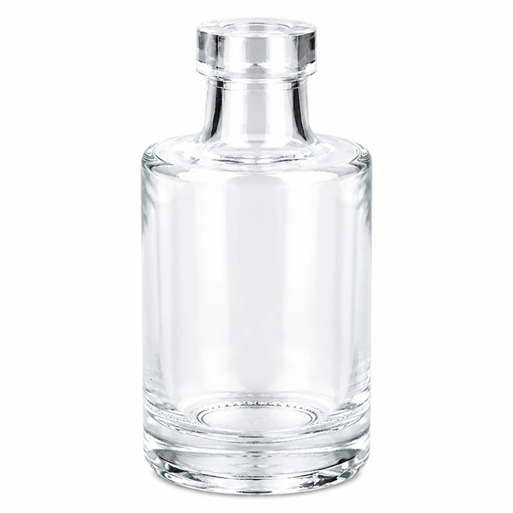 100 ml glazen fles Marie zonder sluiting UNiTWIST® 100ml glazen fles Marie zonder dop UNiTWIST transparant leeg op witte achtergrond
