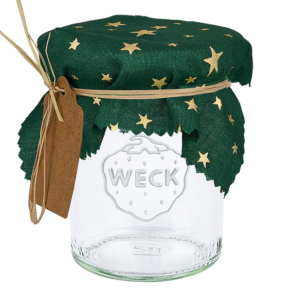 Stoffen doily sterren groen 120x120mm vierkant