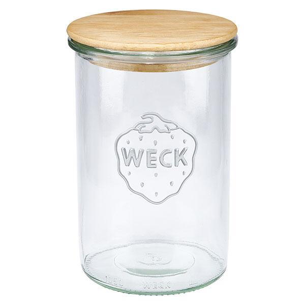 1000ml stortglas WECK RR100 met hout deksel