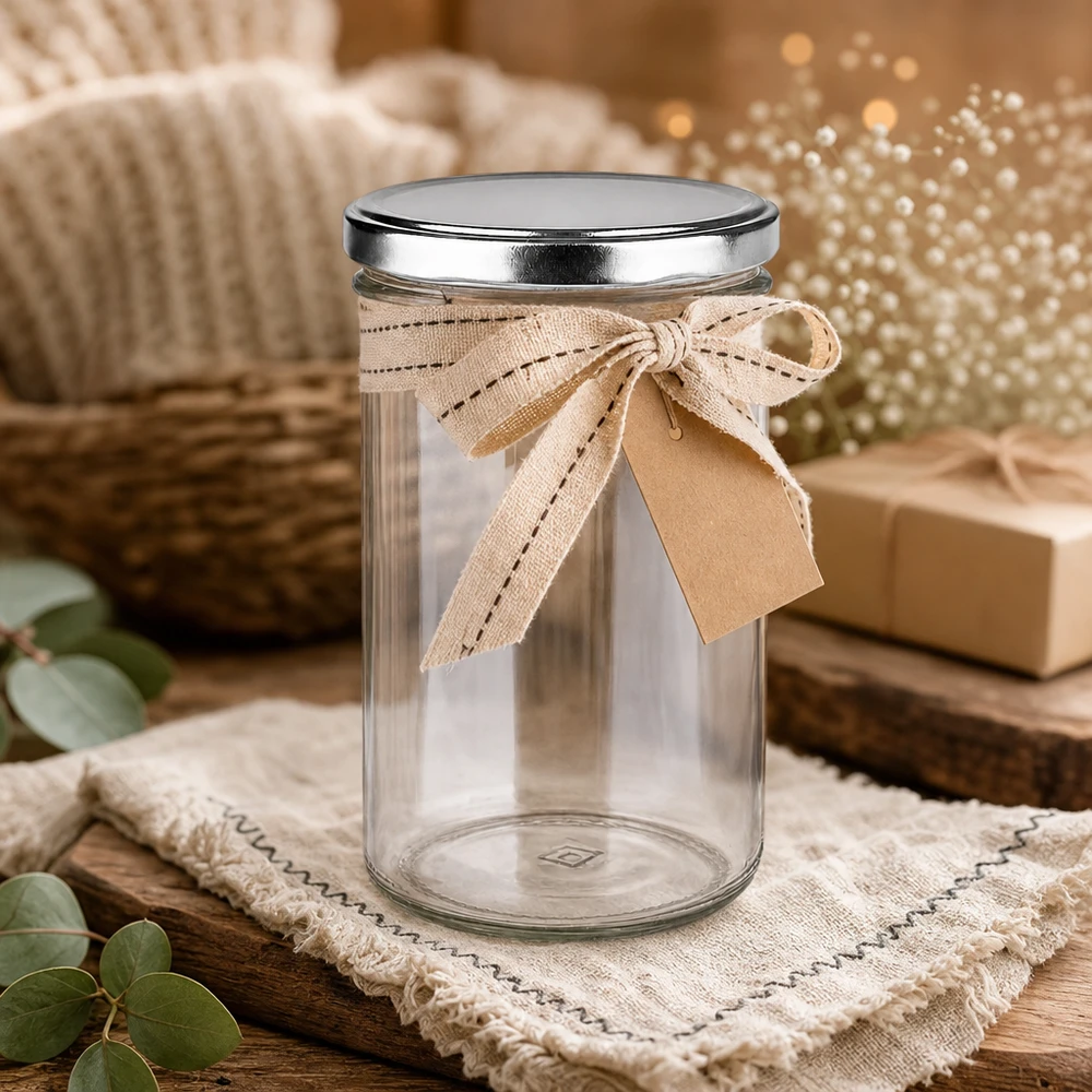 277ml bekers met BasicSeal deksel zilver UNiTWIST 277ml bekers met BasicSeal deksel zilver decoratief met strik geschenkverpakking rustieke houten look sfeer