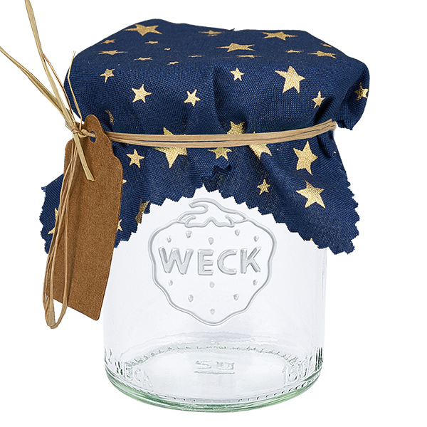 Stoffen doily sterren blauw 120x120mm vierkant