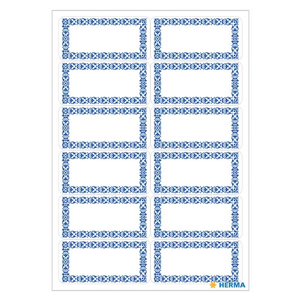Keuken etiketten blauw/wit (48 stickers)