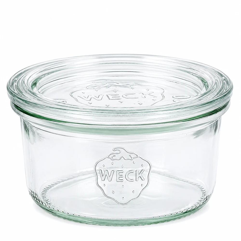 165ml stortglas met glazen deksel WECK RR80 WECK 165 ml metselpot met glazen deksel RR80 Transparante metselpot voor conserveren en bewaren