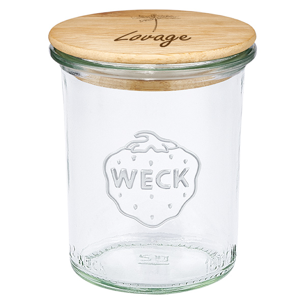 Houten dekselset "Lavas" met WECK weckpot 160ml Houten dekselset "Lavas" met WECK weckpot 160ml